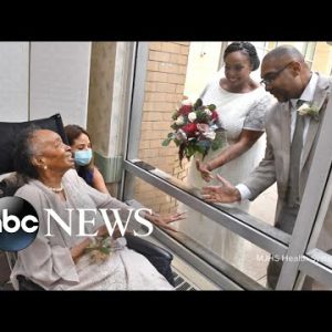 Nursing home resident watches daughter’s marriage ceremony from window | ABC News